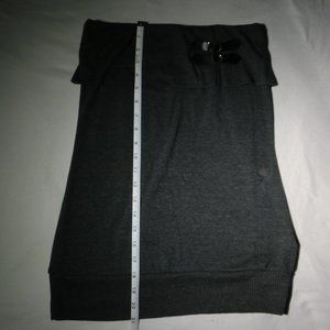 B# Grey Strapless Halter Top with Buckle - LG